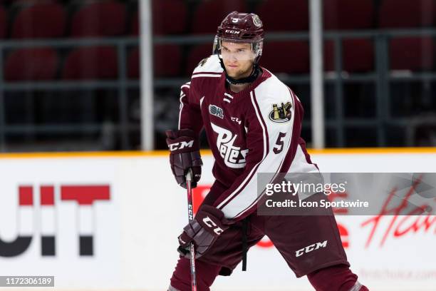 Peterborough Petes defenseman Jacob Paquette during warm-up before Ontario Hockey League action between the Peterborough Petes and Ottawa 67's on...