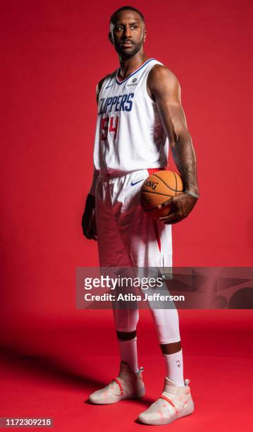 Patrick Patterson of the LA Clippers poses for a portrait during media day on September 29, 2019 at the Honey Training Center: Home of the LA...