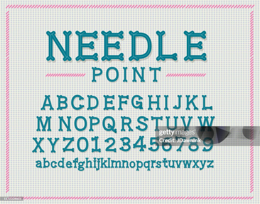 Retro Needle Point Or Cross Stitch Alphabet Font Design High-Res Vector  Graphic - Getty Images