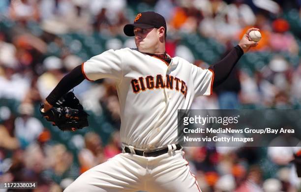 San Francisco Giants pitcher Noah Lowry, #51, pitches against the Philadelphia Phillies in the 1st inning of their game on Saturday, May 5, 2007 at...