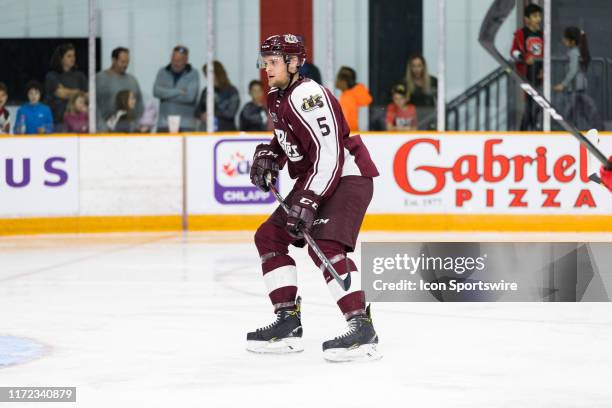 Peterborough Petes defenseman Jacob Paquette keeps eyes on the play during Ontario Hockey League action between the Peterborough Petes and Ottawa...