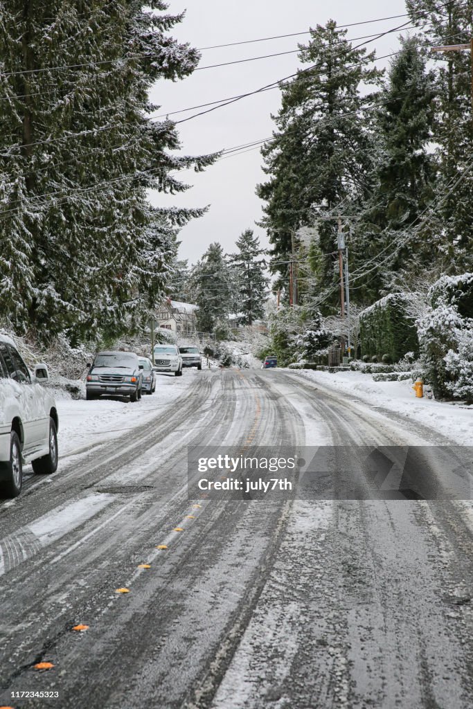 Winter Slippery Road