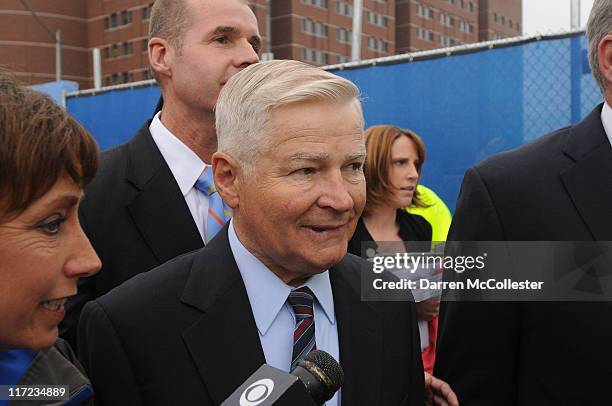 Former Massachusetts State Senate President William Bulger exits John Joseph Moakley United States Courthouse following the arraignment of his...