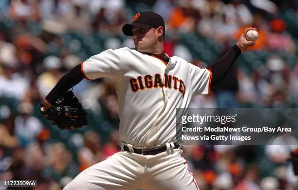 San Francisco Giants pitcher Noah Lowry, #51, pitches against the Philadelphia Phillies in the 1st inning of their game on Saturday, May 5, 2007 at...