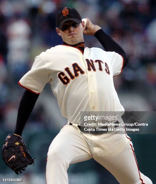 San Francisco Giants pitcher Noah Lowry, #51, pitches against the Arizona Diamondbacks in the 1st inning of their game on Monday, June 20, 2005 at...