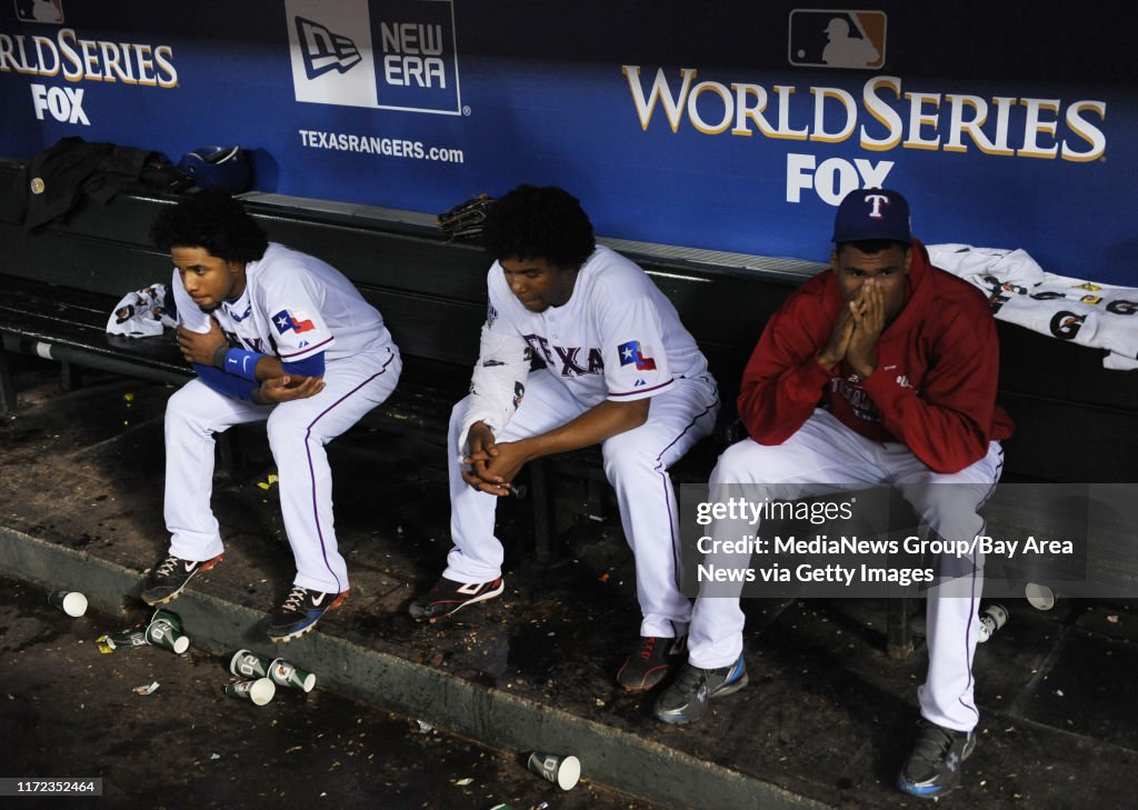 Texas Rangers Elvis Andrus, #1, Neftali Feliz, #30, and Alexi Ogando,  News Photo - Getty Images