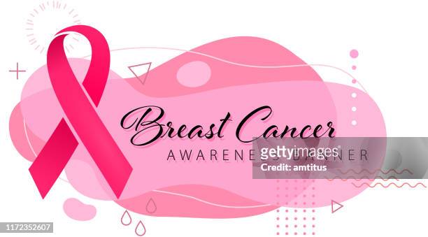 breast cancer banner - october stock illustrations