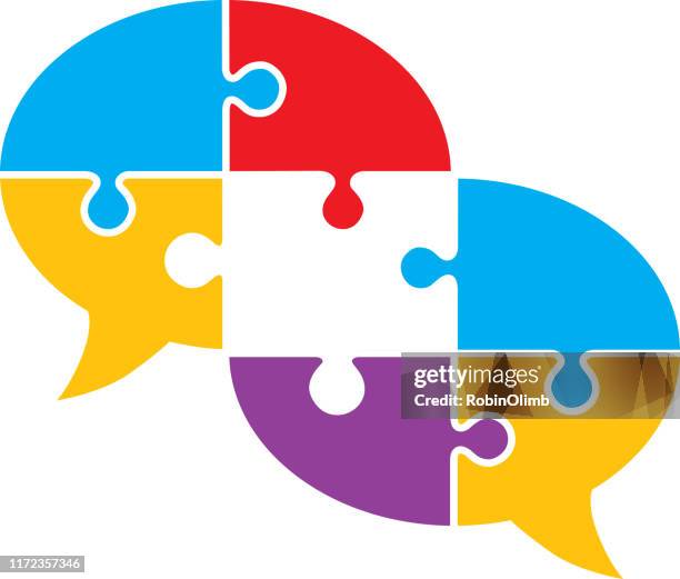 missing puzzle piece speech bubble - missing jigsaw piece stock illustrations