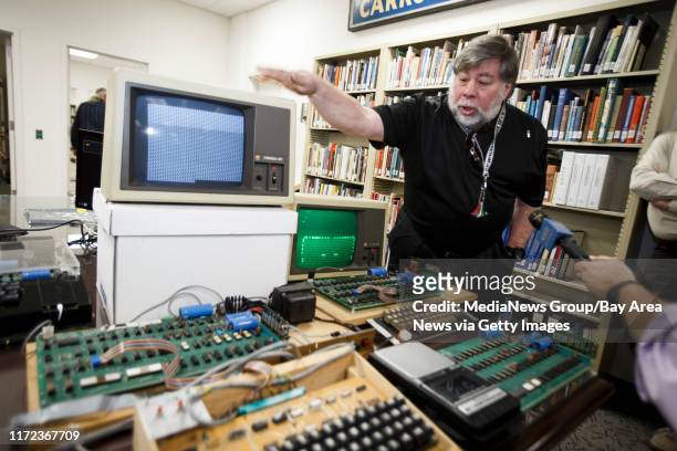 Steve Wozniak, co-founder of Apple, talks about Apple 1 computer on June 18, 2013 at History San Jose.