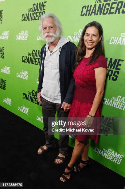 Bob Weir and Natascha Münter attend the Los Angeles Premiere of "The Game Changers" Documentary at ArcLight Hollywood on September 04, 2019 in...
