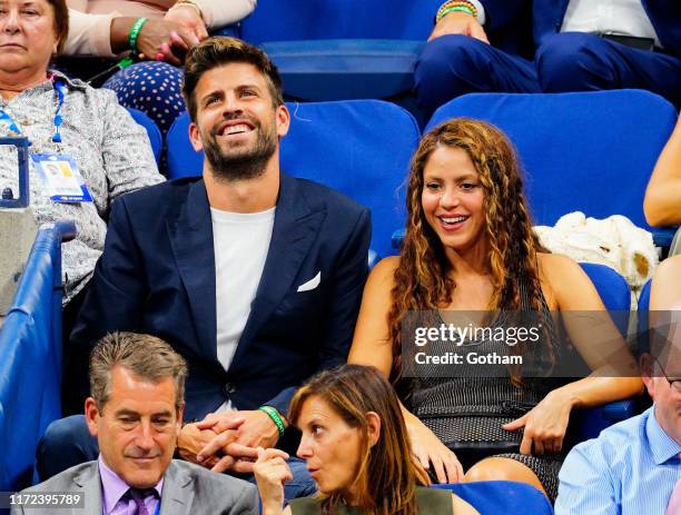 Shakira and Gerard Pique cheer on Rafael Nadal at the 2019 US Open on September 04, 2019 in New York City.