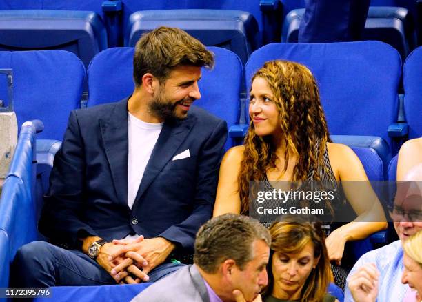 Shakira and Gerard Pique cheer on Rafael Nadal at the 2019 US Open on September 04, 2019 in New York City.
