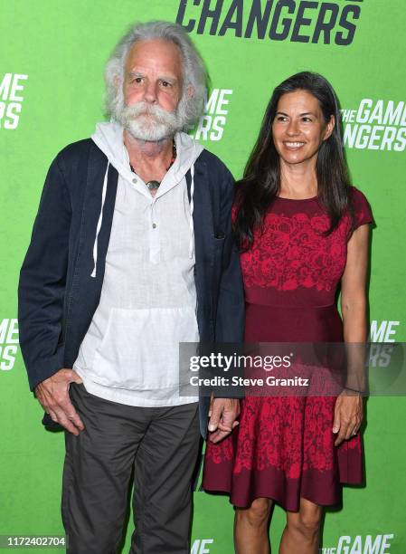 Bob Weir and Natascha Muenter arrives at the LA Premiere Of "The Game Changers" at ArcLight Hollywood on September 04, 2019 in Hollywood, California.