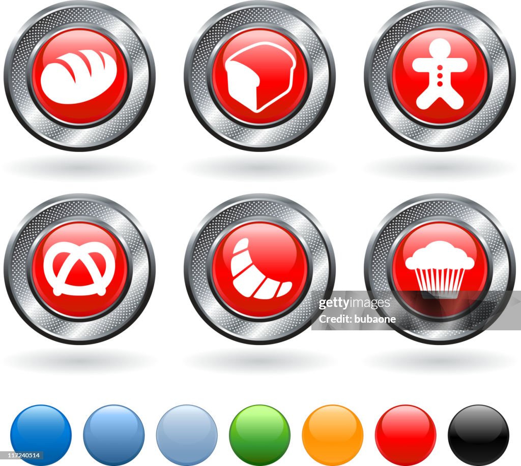 Types of bread royalty free vector icon set