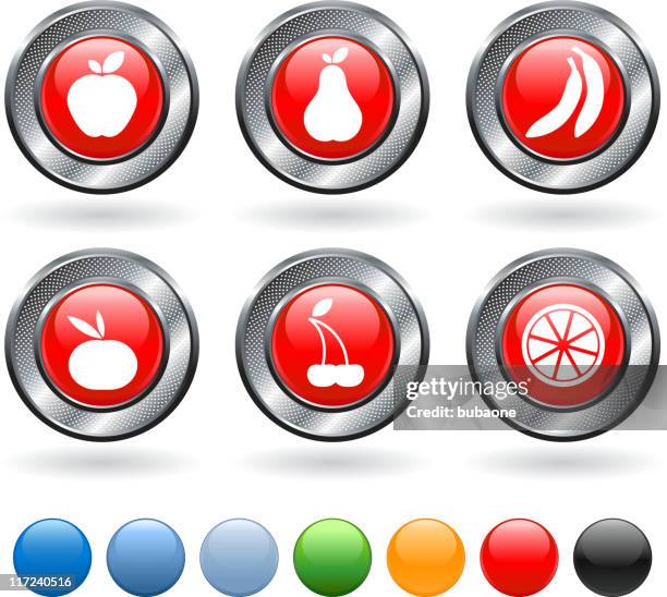 stockillustraties, clipart, cartoons en iconen met fruit royalty free vector icon set - granny smith appel