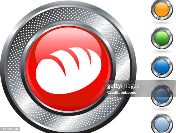 baked bread royalty free vector art on metallic button - brown bread stock illustrations