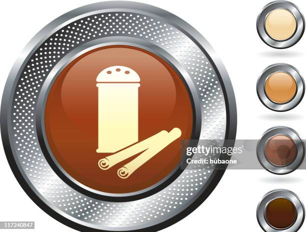 cinnamon jar royalty free vector art on metallic button - cinnamon stick pattern stock illustrations