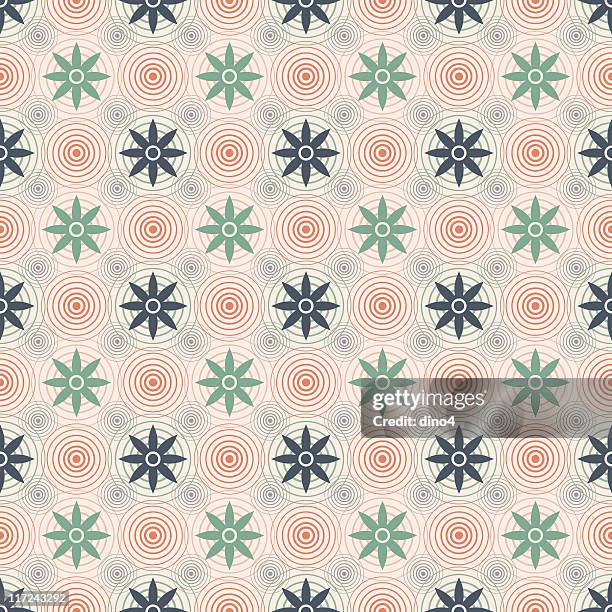 hypnoflower (seamless) - art deco pattern stock illustrations