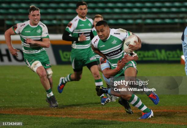 Ngani Laumape of Manawatu during the round 5 Mitre 10 Cup match between Manawatu and Northland at Central Energy Trust Arena on September 05, 2019 in...