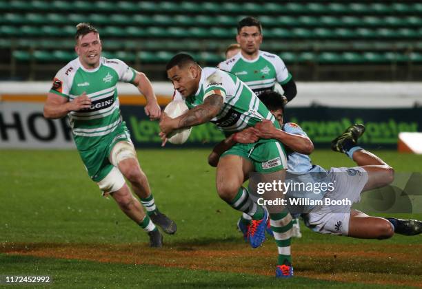 Ngani Laumape of Manawatu during the round 5 Mitre 10 Cup match between Manawatu and Northland at Central Energy Trust Arena on September 05, 2019 in...