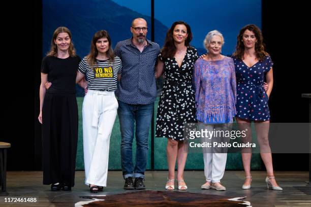 Nuria Gonzalez, Monica Regueiro, Fele Martinez, Ana Alvarez, Lola Casamayor and Lucia Barrado perform on stage 'Todas Las Mujeres' at Principe Gran...