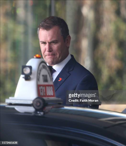 Wayne Carey is seen getting into a taxi at the Crown Metropol on September 5, 2019 in Perth, Australia.