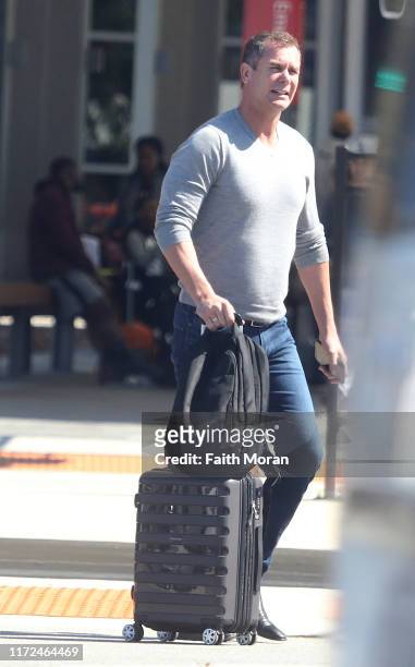 Wayne Carey is seen arriving at Perth Airport on September 5, 2019 in Perth, Australia.