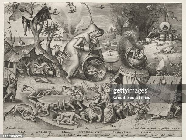The Seven Deadly Sins: Anger. Pieter Bruegel . Etching.