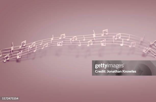 landscape pink music notes - noten stock-fotos und bilder