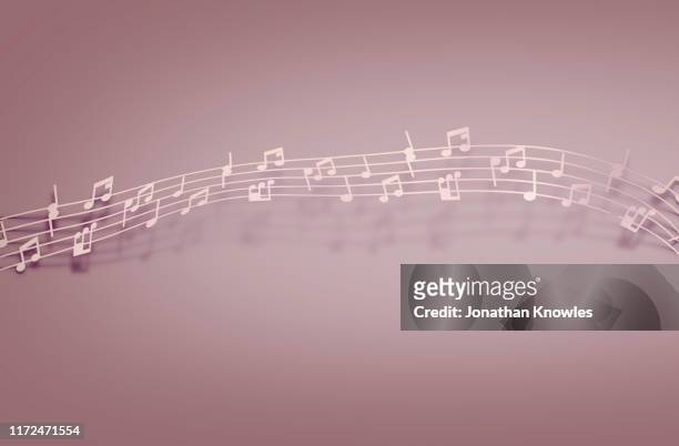 landscape pink music notes - 音楽記号 ストックフォトと画像