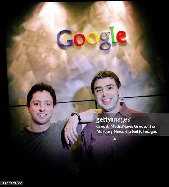 Sergey Brin, left, and Larry Page, shown in March 2003 in Mt. View, California, are the founders of Google.