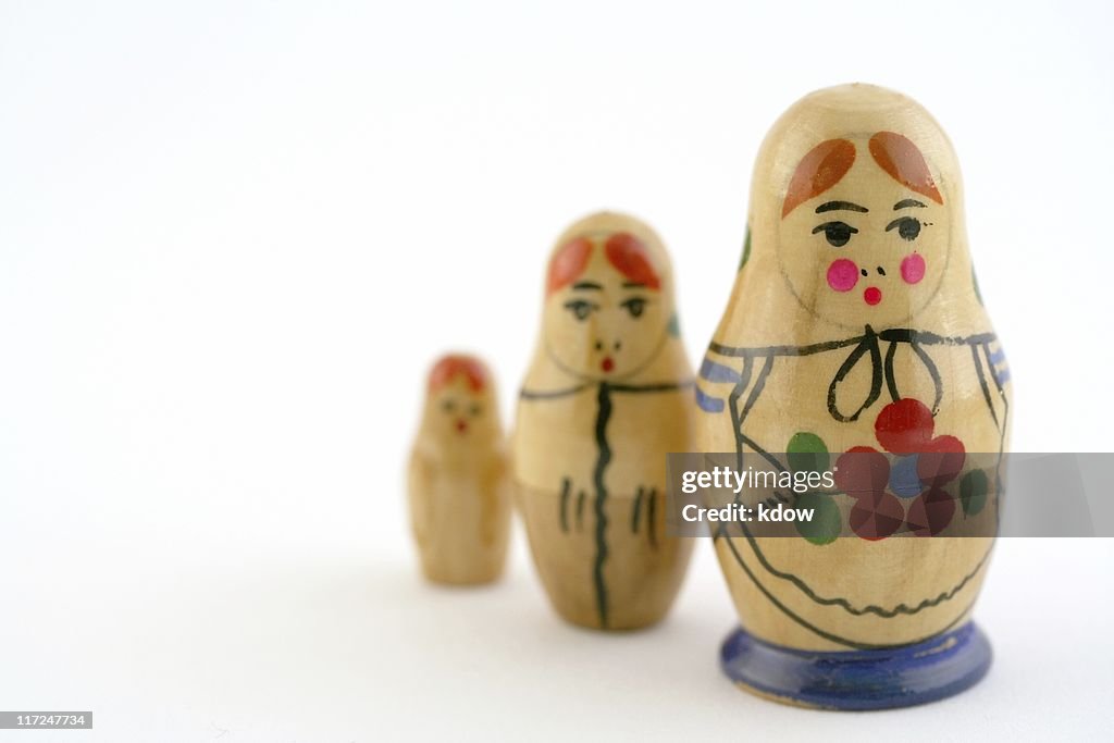 Russian Nesting Dolls in a line