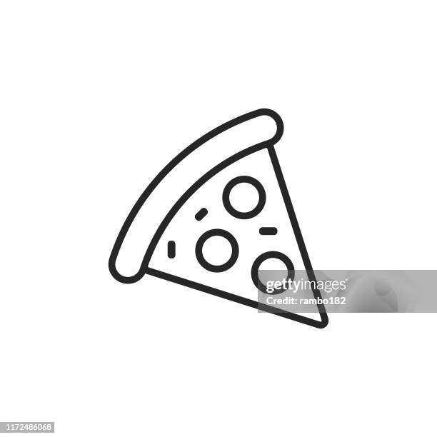 ilustrações de stock, clip art, desenhos animados e ícones de pizza line icon. editable stroke. pixel perfect. for mobile and web. - food state