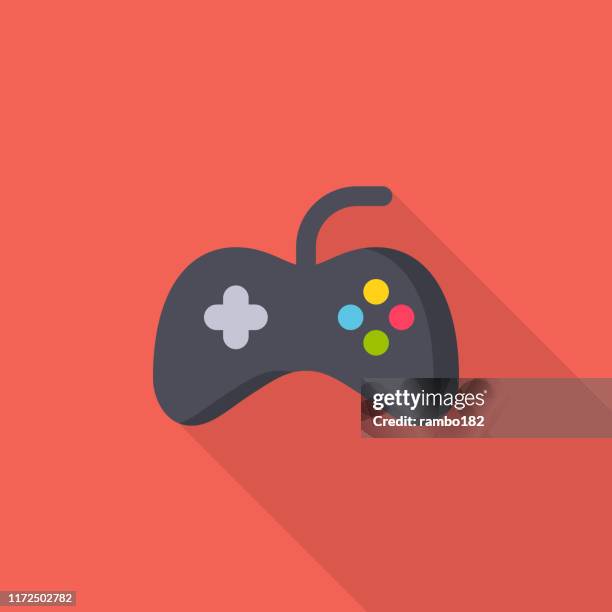 gamepad, gaming flat icon. pixel perfect. for mobile and web. - joystick stock illustrations