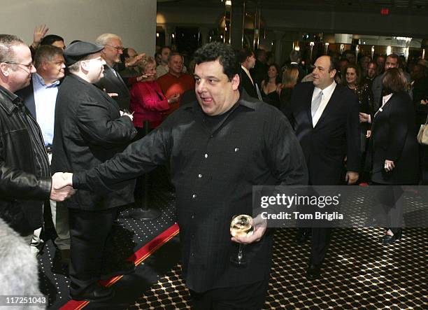 Steve Schirripa, James Gandolfini and fans during The Sopranos Cast Press Conference and Photocall at Atlantic City Hilton - March 25, 2006 at...