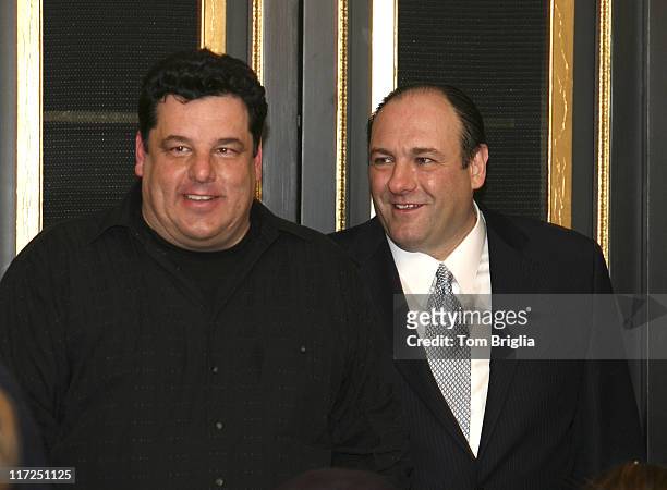 Steve Schirripa and James Gandolfini during The Sopranos Cast Press Conference and Photocall at Atlantic City Hilton - March 25, 2006 at Atlantic...