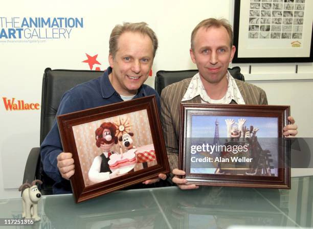 Nick Park and Steve Box during Wallace & Gromit: The Curse of the Were-Rabbit In-Store Signing at Animation Art Gallery in London - March 16, 2006 at...