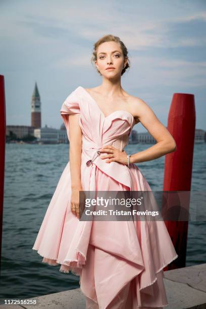 Amanda Seyfried poses for a portrait wearing a Jaeger-LeCoultre watch during the 76th Venice Film Festival outside of the Hotel Bauer Palladio with...