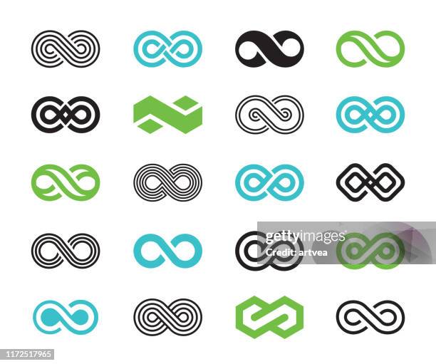 illustrazioni stock, clip art, cartoni animati e icone di tendenza di set di icone simboli infinity - infinità