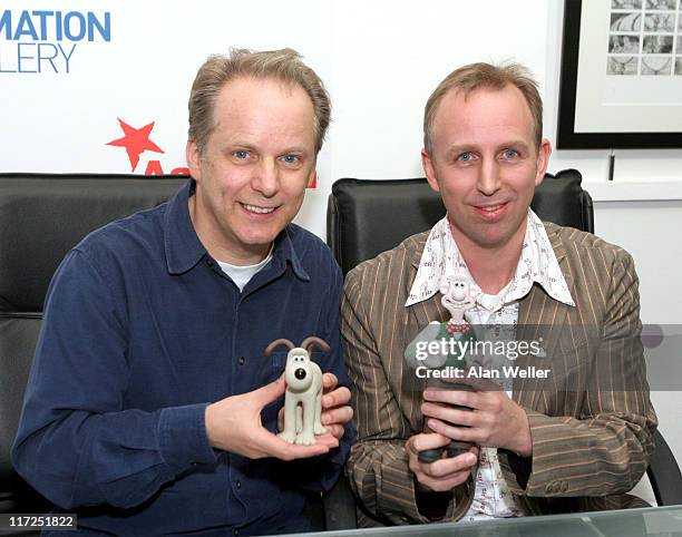 Nick Park and Steve Box during Wallace & Gromit: The Curse of the Were-Rabbit In-Store Signing at Animation Art Gallery in London - March 16, 2006 at...