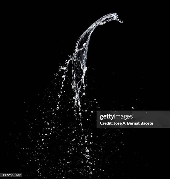 figures and abstract forms of water on a black background. - falling water flowing water stock pictures, royalty-free photos & images