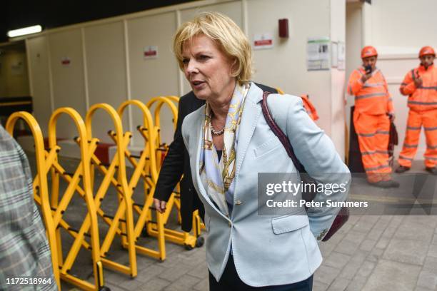 Anna Soubry MP arrives for cross party talks on September 30, 2019 in London, England. Opposition party leaders are meeting in Westminster to discuss...