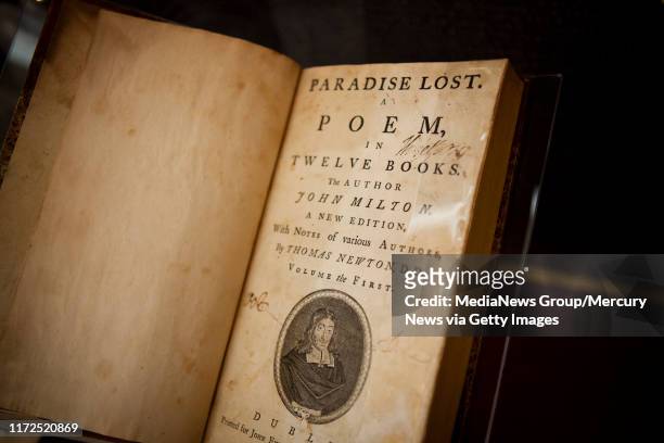 Pictured is a copy of John Milton's Paradise Lost which is believed to be the only book known to have the signatures of two founding fathers, Thomas...