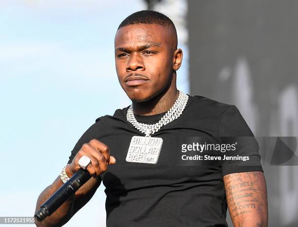 Rapper DaBaby performs at the 2019 Rolling Loud Music Festival on Day 2 at Oakland-Alameda County Coliseum on September 29, 2019 in Oakland,...