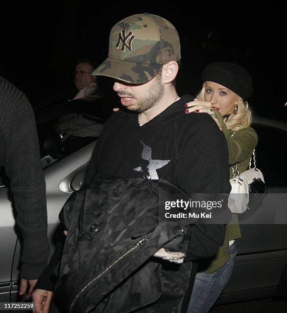 Christina Aguilera and Jordan Bratman at the Aura Nightclub