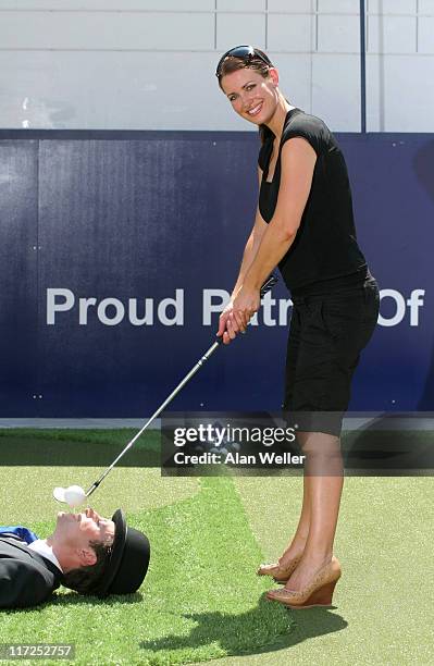 Kirsty Gallacher during Kirsty Gallacher Photocall to Promote the RBS Golf Experience - July 18, 2006 at Broadgate Arena in London, Great Britain.