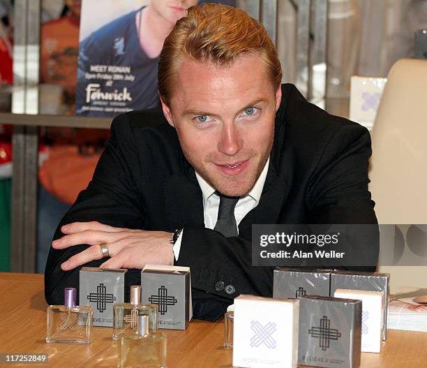 Ronan Keating during Ronan Keating Launches Fragrances Hope' and 'Believe at Fenwick - July 28, 2006 at Fenwicks in London, Great Britain.