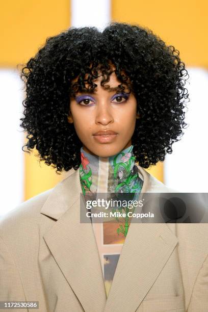 Model walks the runway for Dirty Pineapple during New York Fashion Week: The Shows at Gallery I at Spring Studios on September 05, 2019 in New York...