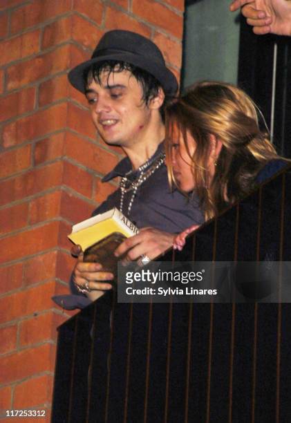 Pete Doherty and Kate Moss during An Evening With Peter Doherty at Hackney Empire in London, United Kingdom.