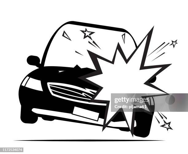 car crash silhouette - car crash stock illustrations